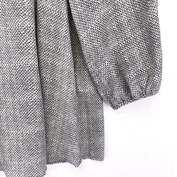 Joie Addie B 100% Silk Top Womens Sz S Gray Caviar Print Peasant Balloon Sleeve - Picture 4 of 10